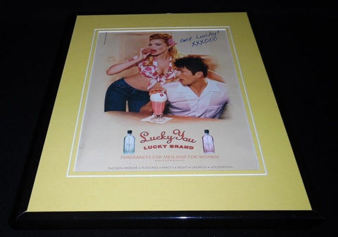 2001 Lucky Brand Fragrances Cleavage Girl Framed 11x14 ORIGINAL Advertisement