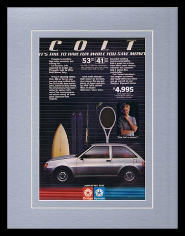 1984 Dodge Plymouth Colt Framed 11x14 ORIGINAL Vintage Advertisement