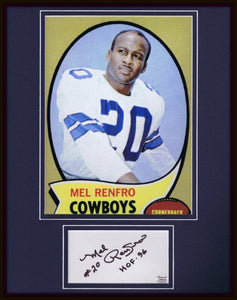 Mel Renfro Signed Framed 11x14 Photo Display Dallas Cowboys