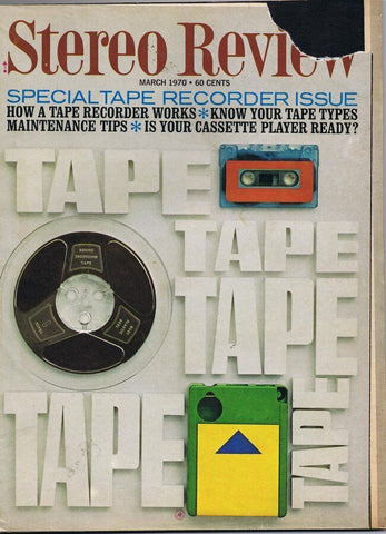 ORIGINAL Vintage March 1970 Stereo Review Magazine (cover tear)