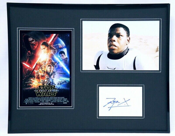 John Boyega Signed Framed 16x20 Photo Poster Set AW Star Wars Force Awakens