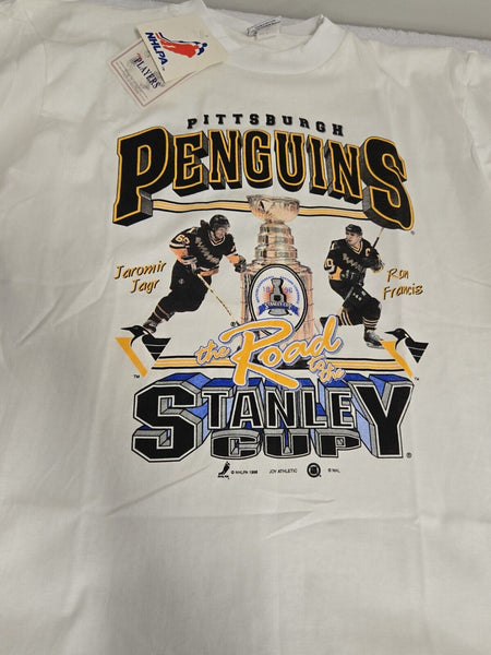 VINTAGE Deadstock 1990s Pittsburgh Penguins Jaromir Jagr Francis T-Shirt XL NWT