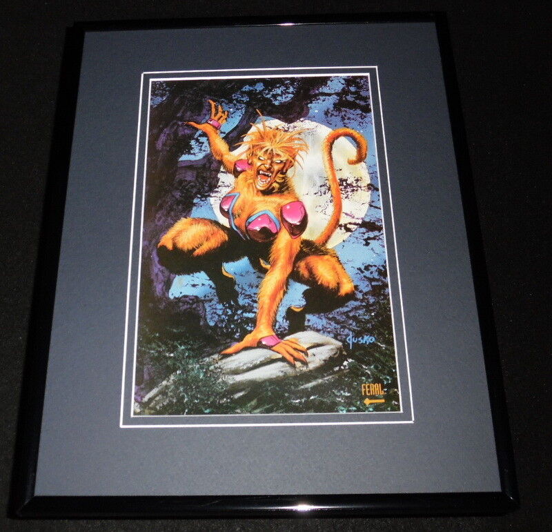 Feral Marvel Masterpieces ORIGINAL 1992 Framed 11x14 Poster Display 