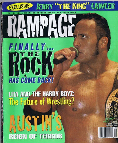 ORIGINAL Vintage September 2001 Rampage Magazine The Rock Dwayne Johnson