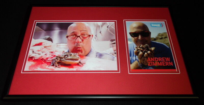 Andrew Zimmern Signed Framed 12x18 Photo Set Bizarre Foods Delicious Destination