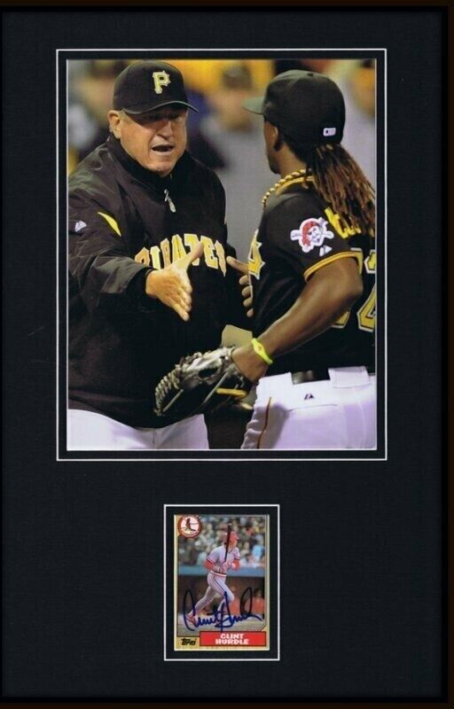 Clint Hurdle Signed Framed 11x17 Photo Display Pirates w/ Andrew McCutchen