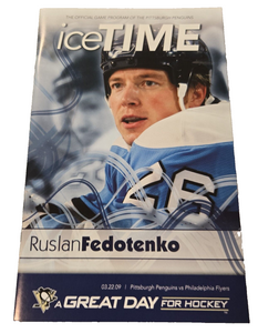 Mar 22 2009 Flyers @ Penguins Program Ruslan Fedotenko Kris Letang Goal