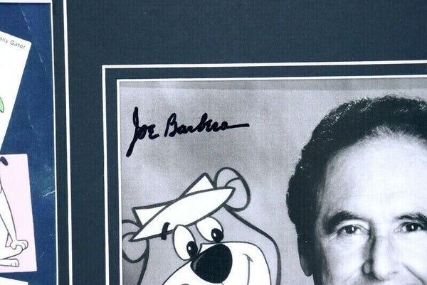 Joe Barbera Signed Framed 16x20 Photo Set JSA Hanna Barbera Jetsons Flintstones