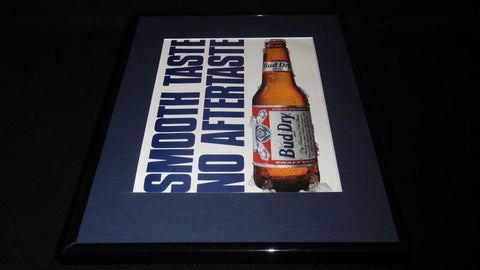 1990 Bud Dry Beer Framed 11x14 ORIGINAL Vintage Advertisement