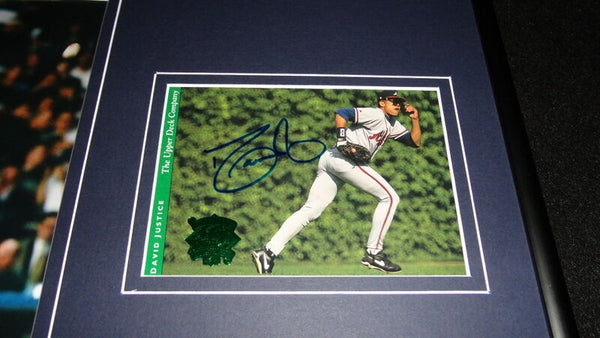 Dave David Justice Signed Framed 12x18 Photo Display Yankees Braves