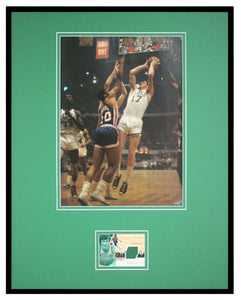 John Havlicek 16x20 Framed Game Used Jersey & Photo Display Celtics 