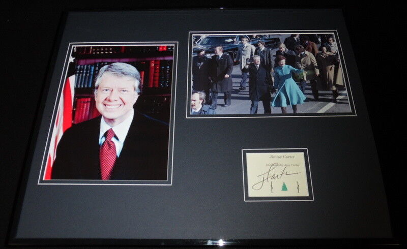 Jimmy Carter Signed Framed 16x20 Photo Display JSA