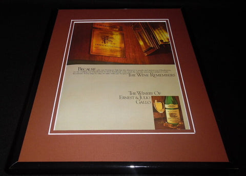 1979 Ernest & Julio Gallo Wine Framed 11x14 ORIGINAL Vintage Advertisement B