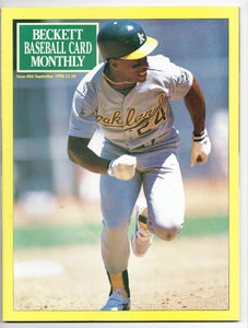 VINTAGE Sep 1990 Beckett Baseball Card Magazine #66 Rickey Henderson A's