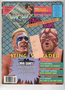 Oct 1993 WCW Magazine w/ poster Sting Vader