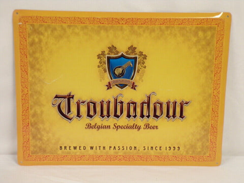 VINTAGE Troubador Beer 11x15" Metal Bar Restaurant Sign RARE!