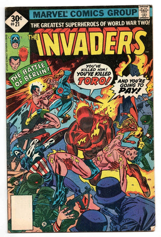 Invaders #21 VINTAGE 1977 Marvel Comics