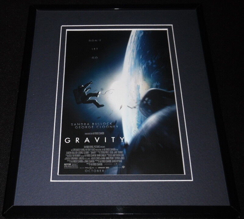 Gravity Framed 8x10 Repro Poster Display Sandra Bullock George Clooney