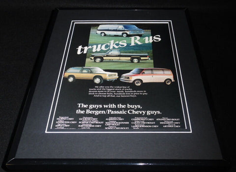 1986 Bergen Passaic Chevy Trucks R Us 11x14 Framed ORIGINAL Advertisement