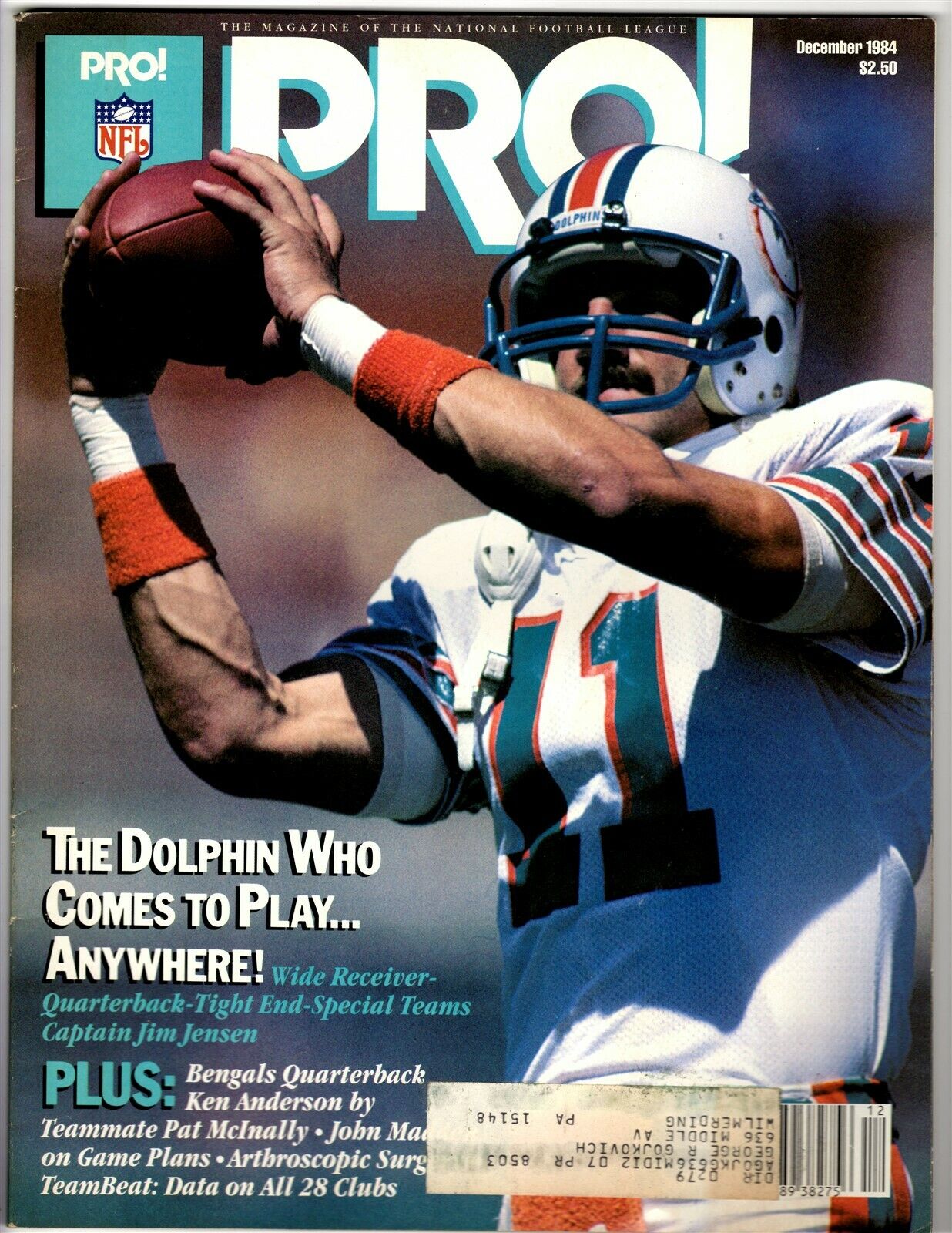 VINTAGE Dec 1984 Pro! Magazine Jim Jensen Dolphins