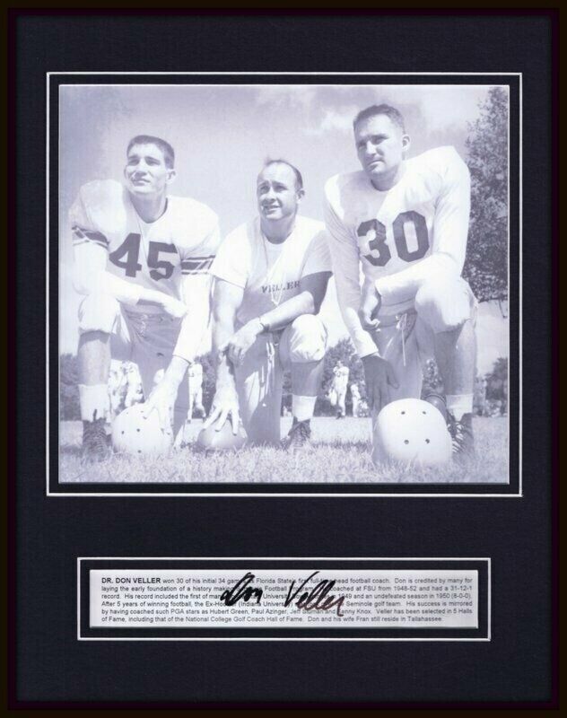 Coach Don Veller Signed Framed 11x14 Photo Display JSA Florida State