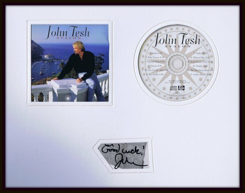 John Tesh Signed Framed 11x14 CD & Photo Display Avalon