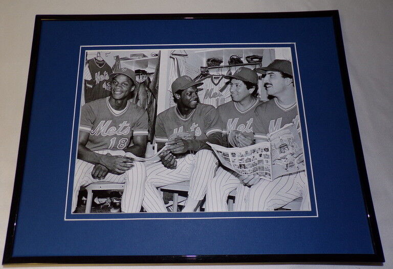 NY Mets Strawberry Gooden Darling Hernandez Framed 11x14 Photo Display 