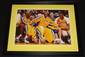 Kobe Bryant Lamar Odom Luke Walton Lakers Bench Framed 11x14 Photo Display