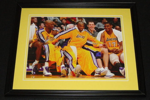 Kobe Bryant Lamar Odom Luke Walton Lakers Bench Framed 11x14 Photo Display