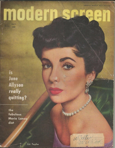 ORIGINAL Vintage October 1952 Modern Screen Magazine Elizabeth Taylor J Allyson