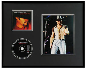 Tim McGraw Signed Framed 16x20 CD & Photo Set JSA 