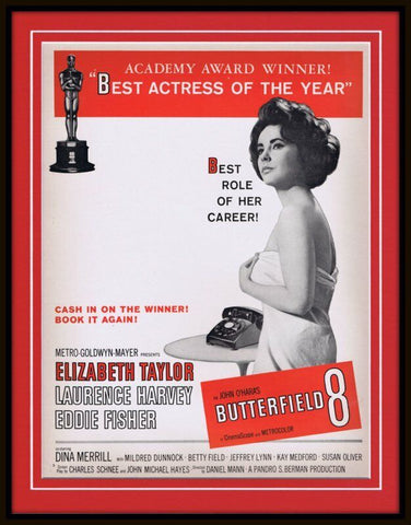 ORIGINAL Vintage 1961 Butterfield 8 11x14 Framed Advertisement Elizabeth Taylor