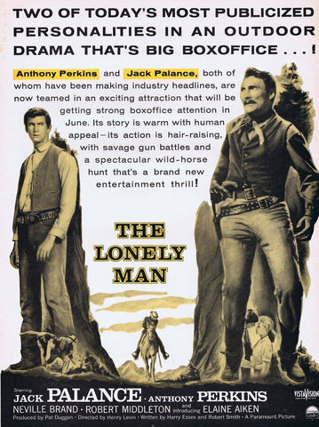 The Lonely Man 1957 ORIGINAL Vintage 9x12 Industry Ad Jack Palance A Perkins