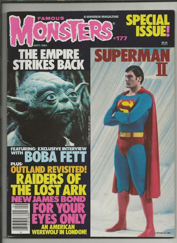 ORIGINAL Vintage Sept 1981 Famous Monsters Magazine 177 Superman Yoda ESB