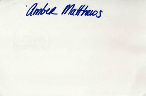 Amber Matthews Signed 4x6 Index Card Wedding Crashers