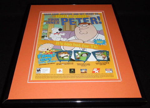 Family Guy 2006 PS2 XBox Framed 11x14 ORIGINAL Vintage Advertisement 