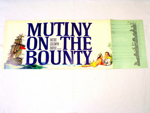 ORIGINAL Vintage 1962 Mutiny on the Bounty 12x25 Industry Ad Poster M Brando