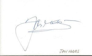 Jan Kodes Signed 3x5 Index Card JSA 