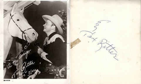 Tex Ritter Signed Vintage 8x10 Photo