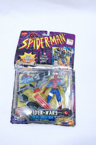 VINTAGE 1996 Marvel Spiderman Spider Wars Cyborg High Tech Armor Action Figure