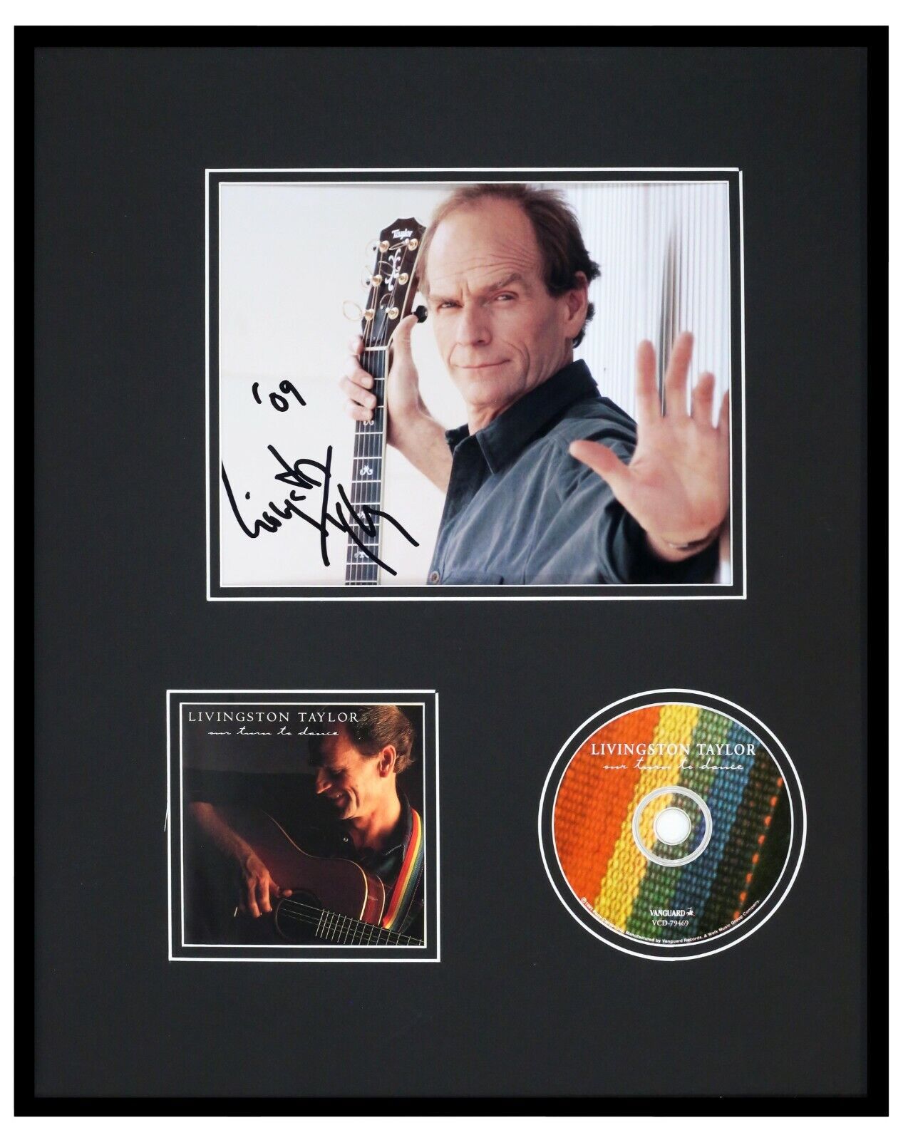 Livingston Taylor Signed Framed 16x20 Our Turn to Dance CD & Photo Display