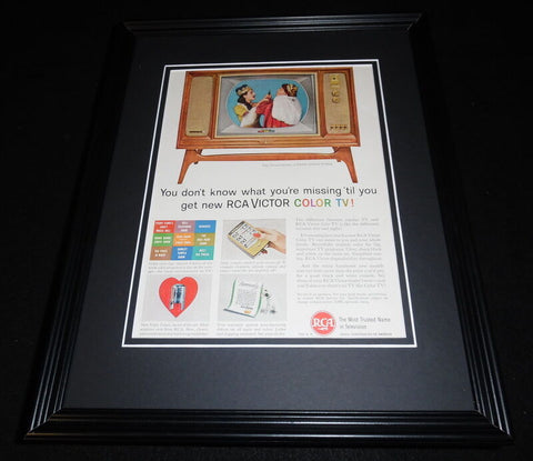 1961 RCA Victor Color TV Framed 11x14 ORIGINAL Vintage Advertisement