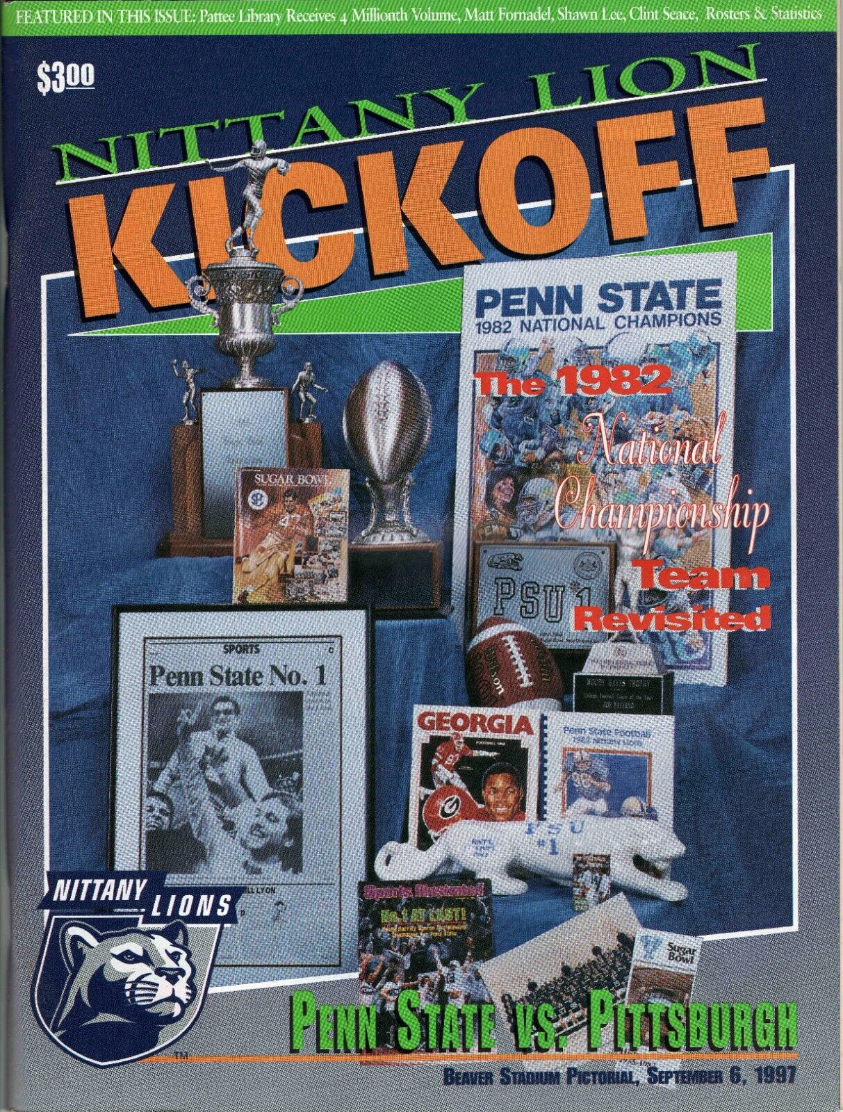 Sep 6 1997 Penn State vs Pitt Panthers Program Lavar Arrington Joe Paterno