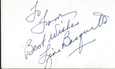 Lina Basquette Signed Vintage 3x5 Index Card JSA 