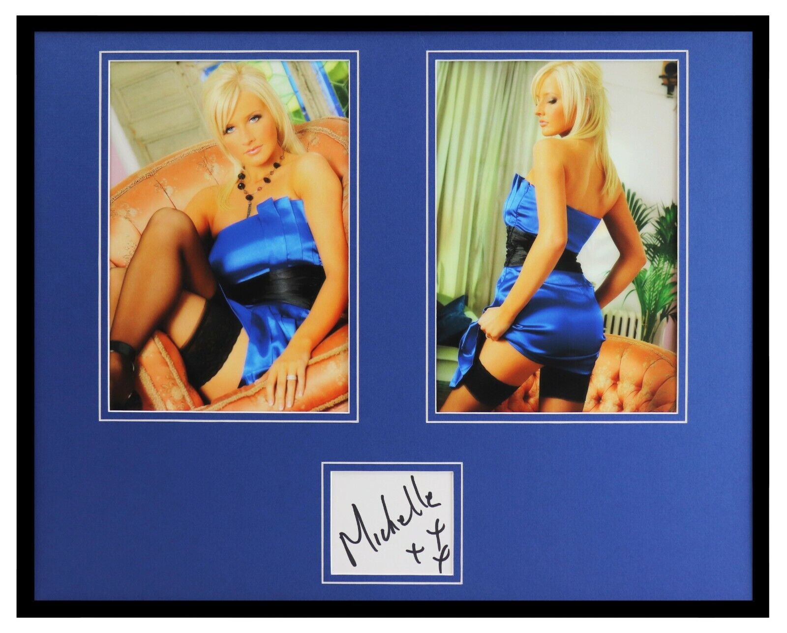 Michelle Marsh Signed Framed 16x20 Lingerie Photo Set AW