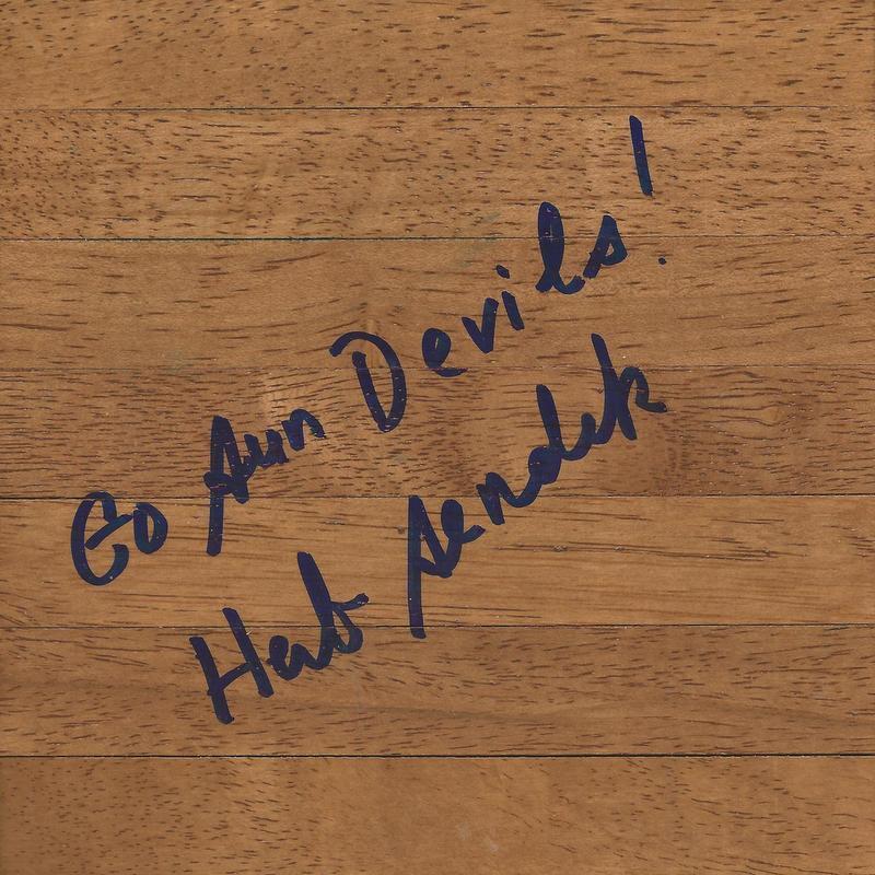 Coach Herb Sendek Signed 6x6 Floorboard Arizona State Go Sun Devils Inscription