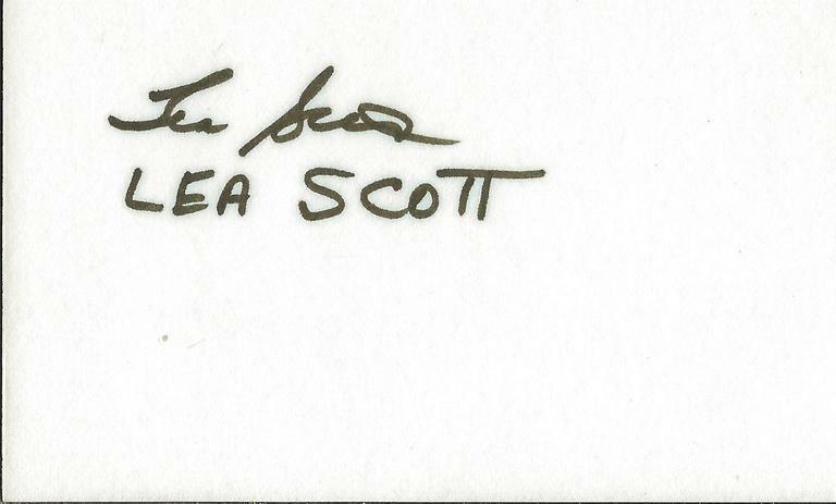 Lea Scott Signed Vintage 3x5 Index Card JSA