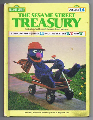 1983 Sesame Street Treasury #14 ORIGINAL Vintage Hardcover Book Grover