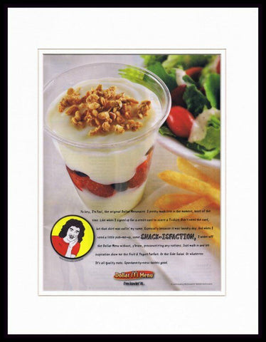 2008 McDonald's Dollar Menu / Yogurt Parfait Framed 11x14 ORIGINAL Advertisement