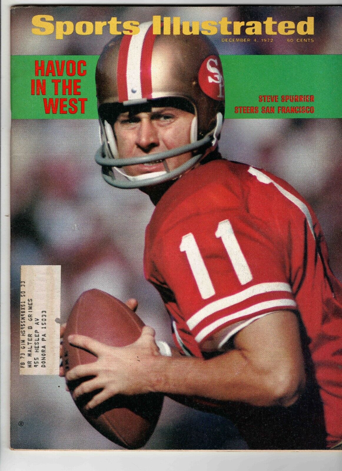 Dec 4 1972 Sports Illustrated Magazine Steve Spurrier 49ers